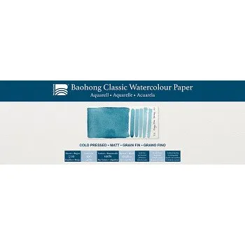 Blok Akvarelový blok Baohong Classic 13x38cm cold pressed 300g (Akvarelový blok Baohong Classic 13x38cm cold pressed 300g)