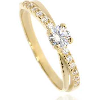 Prsten Zlatnictví Helios Zásnubní prsten ze žlutého zlata Velikost: 51, Váha: 1,65g