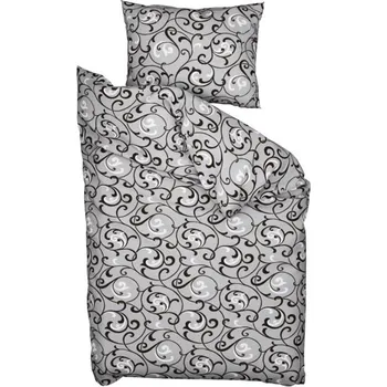 Povlečení TEXTILOMANIE Bavlněné povlečení Orient šedé, na knoflíky