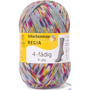Příze Regia 4-Ply Color 9387 festival color (Ponožková příze Regia 9387 festival color)