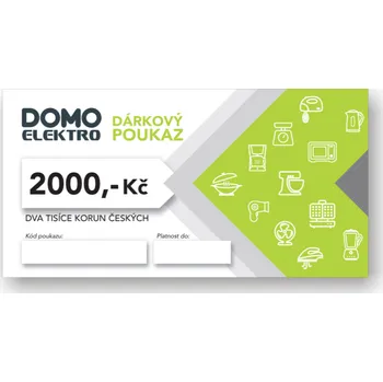 Dárková visačka Dárkový poukaz DOMO - ELEKTRO v hodnotě 2000 Kč