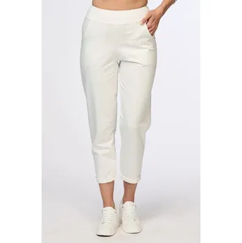 Dámské kalhoty Dámské smetanové volnější kalhoty s hlubším sedem a klínovými kapsami 336 délka normální velikost S