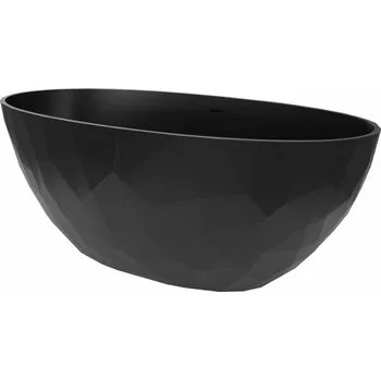 Vana Volně stojící vana SAT Meda 167x82,3 cm litý mramor levá i pravá černá SATME1670C - SATME1670C