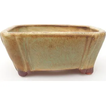 Květináč Keramická bonsai miska 10,5 x 8,5 x 4 cm zelená