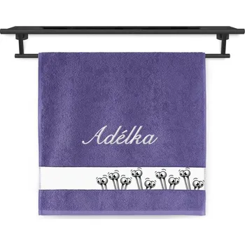 Ručník Ručník se jménem NA PŘÁNÍ 50x100 Šnečci fialový