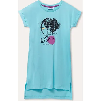 Dívčí šaty Dívčí šaty - WINKIKI WJG 21113, tyrkysová Barva: Tyrkysová, Velikost: 128