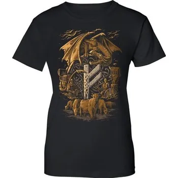 Dámské tričko Drakkaria FEHU, dámské tričko barevné