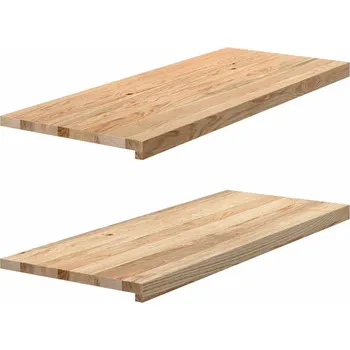 Parapet vidaXL Okenní parapety 2 ks neošetřené 100x40x2cm masivní dubové dřevo [4009200] Barva: Přírodní