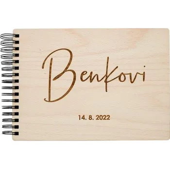 Dřevěné svatební fotoalbum - Minimalista Vyber typ vazby: Pevná klasická (černá), Barva vnitřních papírů: Grafitová