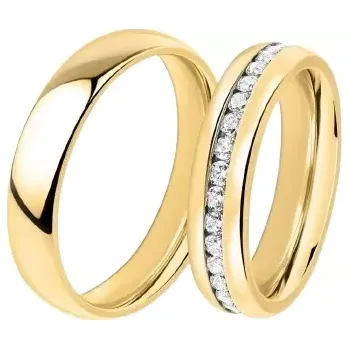 Prsten Snubní prsteny z chirurgické oceli zlacené