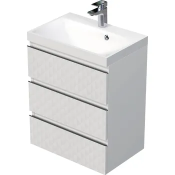 Koupelnový nábytek Koupelnová skříňka s umyvadlem SAT Cube Way 60x71x40 cm bílá mat CUBE3D603ZB - CUBE3D603ZB