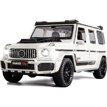 autíčko Mercedes G Brabus kovový model hračka na baterie světla zvuk 1:32 Bílá