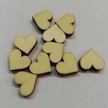 Dřevěný výřez srdíčko přírodní - sada 10 ks