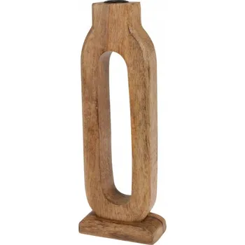 Svícen DŘEVĚNÝ SVÍCEN vysoký podlouhlý mango dřevo 11,5x30 cm na 1 svíčku