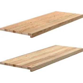 Parapet vidaXL Okenní parapety 2 ks neošetřené 110x40x2cm masivní dubové dřevo [4009201] Barva: Přírodní