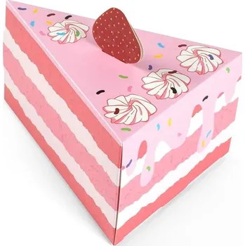 Dárková krabička Barevná dárková krabička s víkem | krabička na dort 8 ks - Růžová