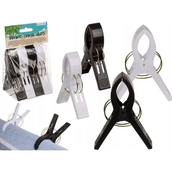 Kolíček na prádlo Kolíčky na plážové ručníky 4 ks černé/bílé