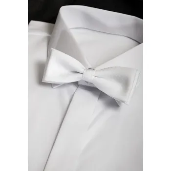 Dětská chlapecká košile Avantgard KLASIK s krytou légou, jednobarevná, bílá, dlouhý rukáv, vel.122