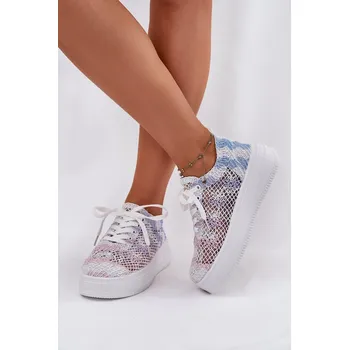 Dámské tenisky Dámské Tenisky Na Platformě S Háčkovaným Svrškem Mirietto Barva: Barevná, Velikost: 41