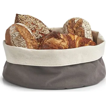 chlebník Bavlněný koš na pečivo, šedá barva, Ø25x13 cm, ZELLER