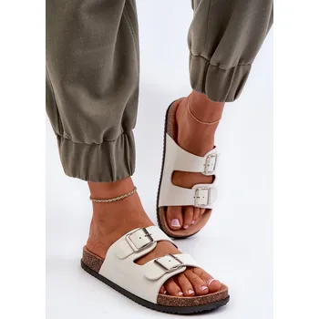 Dámské pantofle Dámské žabky s přezkami Oliena Barva: Bílá, Velikost: 39