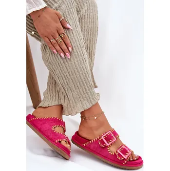 Dámské pantofle Dámské Pantofle S Přezkami A Dekorativním Obšitím Visley Barva: Růžová, Velikost: 37