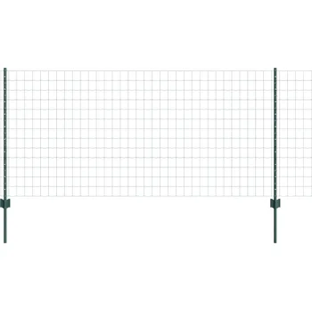 Plot vidaXL Zahradní plot Sada 2 Zelená Práškově lakovaná ocel 10 x 1 m [3336042]