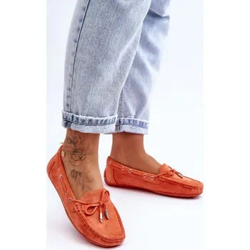 Dámské mokasíny Ženské Semišové Mokasíny Si Passione Barva: Oranžová, Velikost: 38