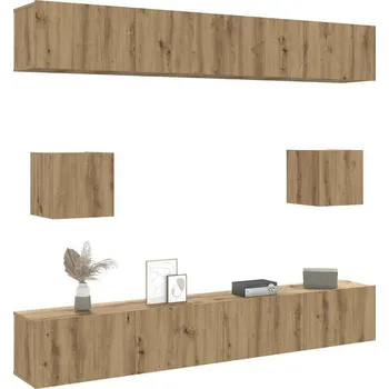 Obývací stěna vidaXL 6dílný set TV skříněk dřevotříska [3079314] Barva: dub artisan