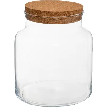 Váza Atmosphera Skleněná váza s korkem do lesa ve sklenici, výška 21,5 cm