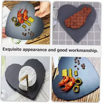 Talíř Talíř / prkénko z břidlice ve tvaru srdce 30cm BRANDANI (barva - bílo/šedá)