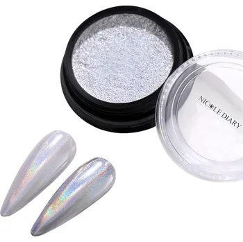 Přípravek na nehty NICOLE DIARY Solid chrome 11 - Chromový pigment na nehty se zrcadlovým efektem