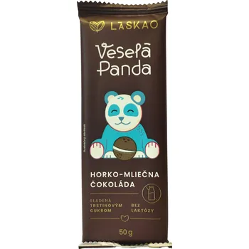Čokoláda LÁSKAO Hořko-mléčná čokoláda bez laktózy Veselá Panda 50 g