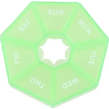 Týdenní dávkovač léků plastový přenosný | Krabička na léky, Organizér tablet - Zelený