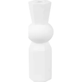 Svícen Svícen Geo King polyresin bílý 22cm Present Time (Barva-bílá)