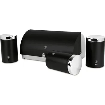 chlebník BERLINGERHAUS Chlebník a sada dóz na potraviny 4 ks Matte Black Collection BH-6733