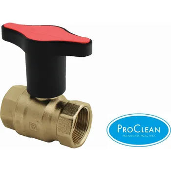 Ventil Herz Kulový kohout HERZCULES připojení F/F ovládání motýl plast Dimenze: DN25, PN: 25, #1220643: Kulový kohout HERZCULES - motýl plast červený ,žluté provedení