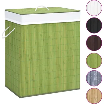 Koš na prádlo Bambusový koš na prádlo čtverhranný tmavě hnědý