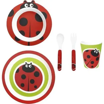 Talíř 5dílná dětská jídelní souprava BERUŠKA BRANDANI (Barva- červená)