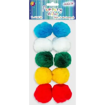 Bambulky plyšové 10ks mix barev, pr. 5cm