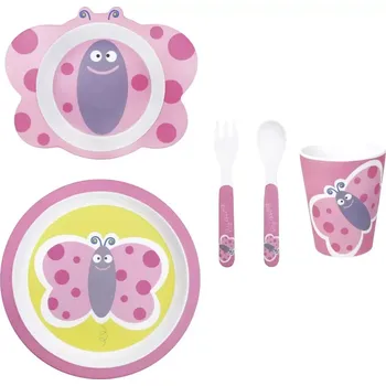 Talíř 5dílná dětská jídelní souprava MOTÝL BRANDANI (Barva- fialová)