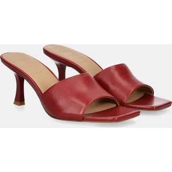 Dámské pantofle Kožené pantofle Answear.LAB dámské, červená barva, na podpatku V1562.76.1 33X, EUR 38