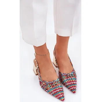 Dámské sandále Sandály Na Podpatku S Pletením A Špičatými Nosy Resterri Barva: Barevná, Velikost: 39