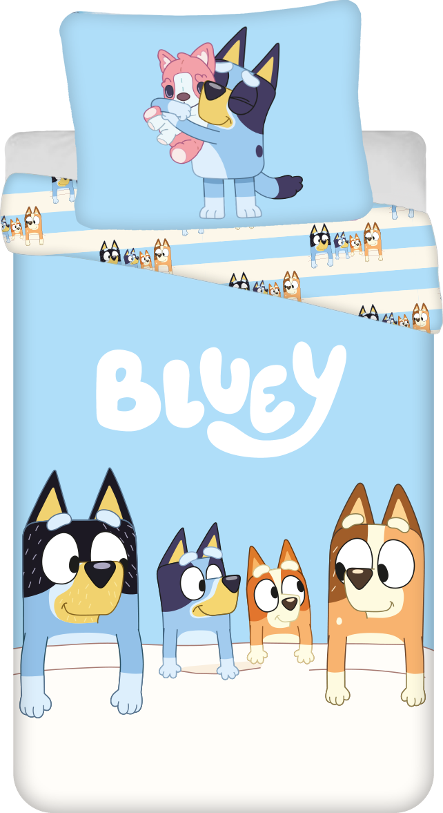 Jerry Fabrics Povlečení Bluey 140 x 200, 70 x 90 cm zipový uzávěr