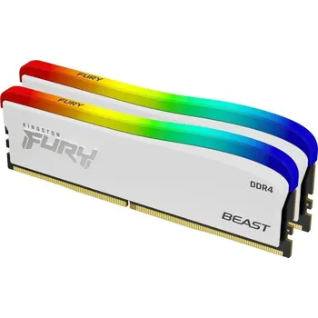 Operační paměť KINGSTON FURY Beast RGB 16GB DDR4 3600MT/s / CL17 / DIMM / Bílá / Kit 2x 8GB