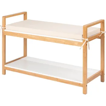 Skříňka na boty se sedadlem z imitace lněného materiálu FINJA, přírodní barva, Wenko