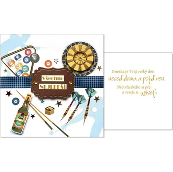 Kalendář Přání srdečné narozeninové, šipky a kulečník