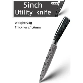 Japonský kuchyňský nůž z damascénské oceli | kuchyňské potřeby - 5 palců UT