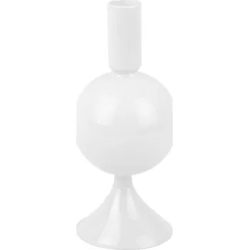 Svícen Svícen Sparkle Ball sklo bílé 18cm Present Time (Barva-bílá)