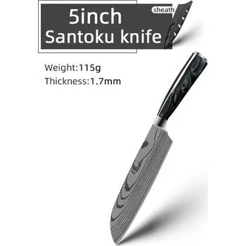 Japonský kuchyňský nůž z damascénské oceli | kuchyňské potřeby - 5 palců SA